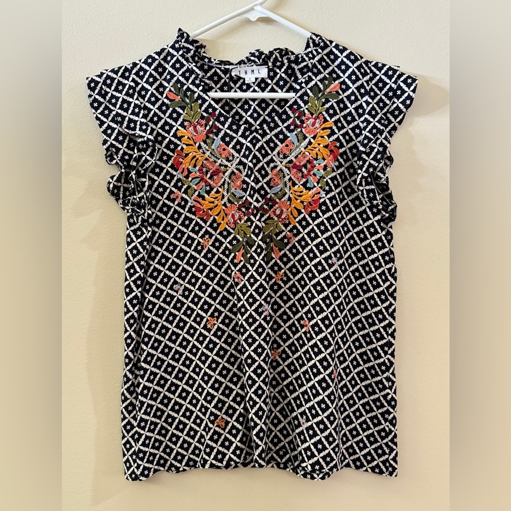 THML Floral Embroidered Blouse